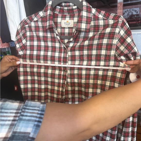 Marine layer Kendall Button Down in Red Plaid - Picture 8 of 8